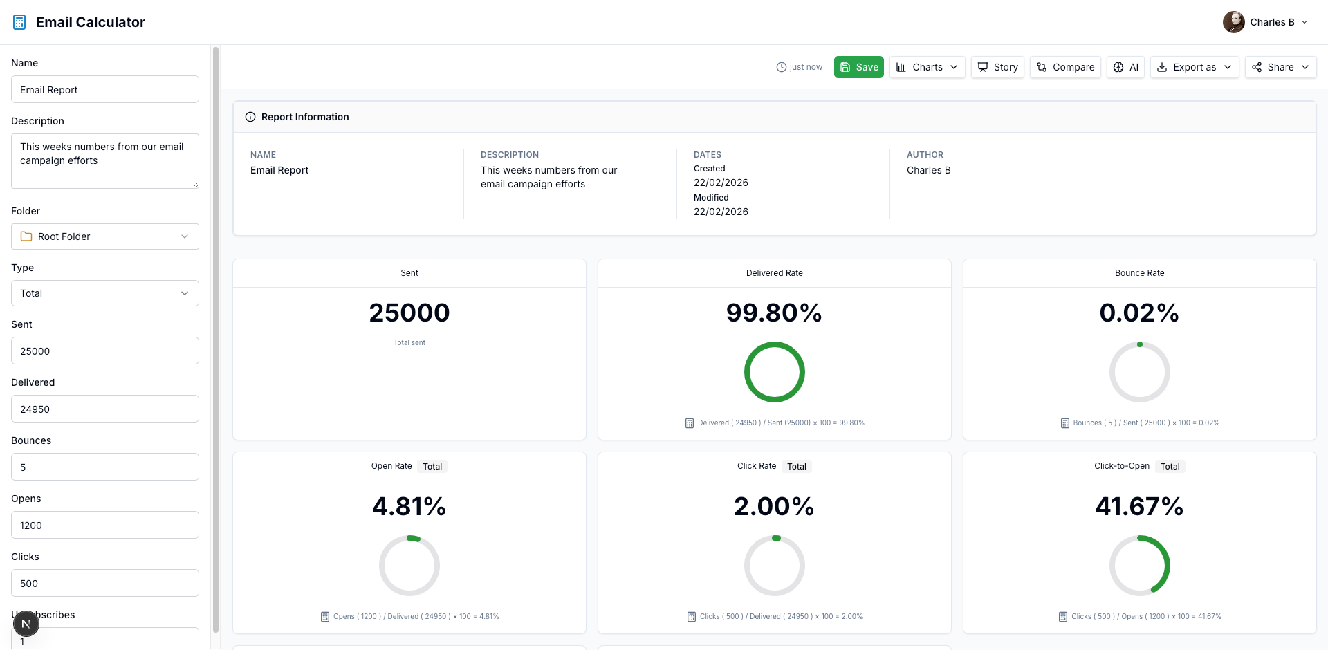 Real-time calculator feature preview