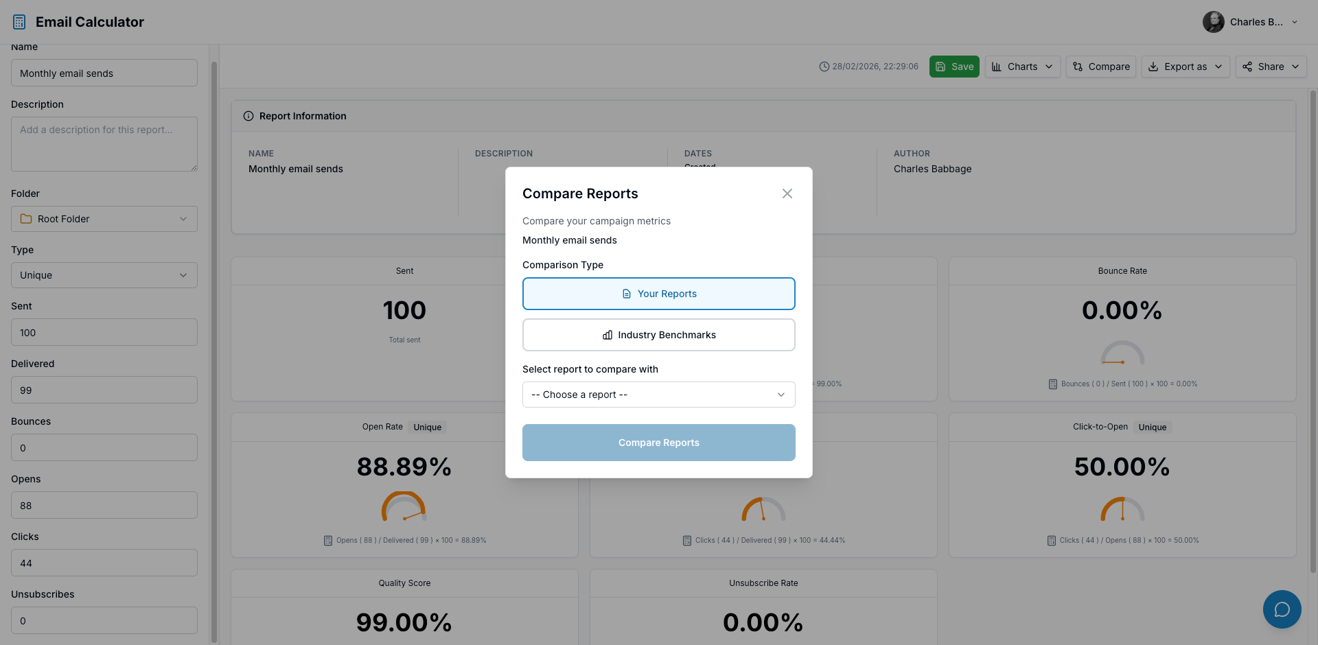 Compare and benchmark feature preview