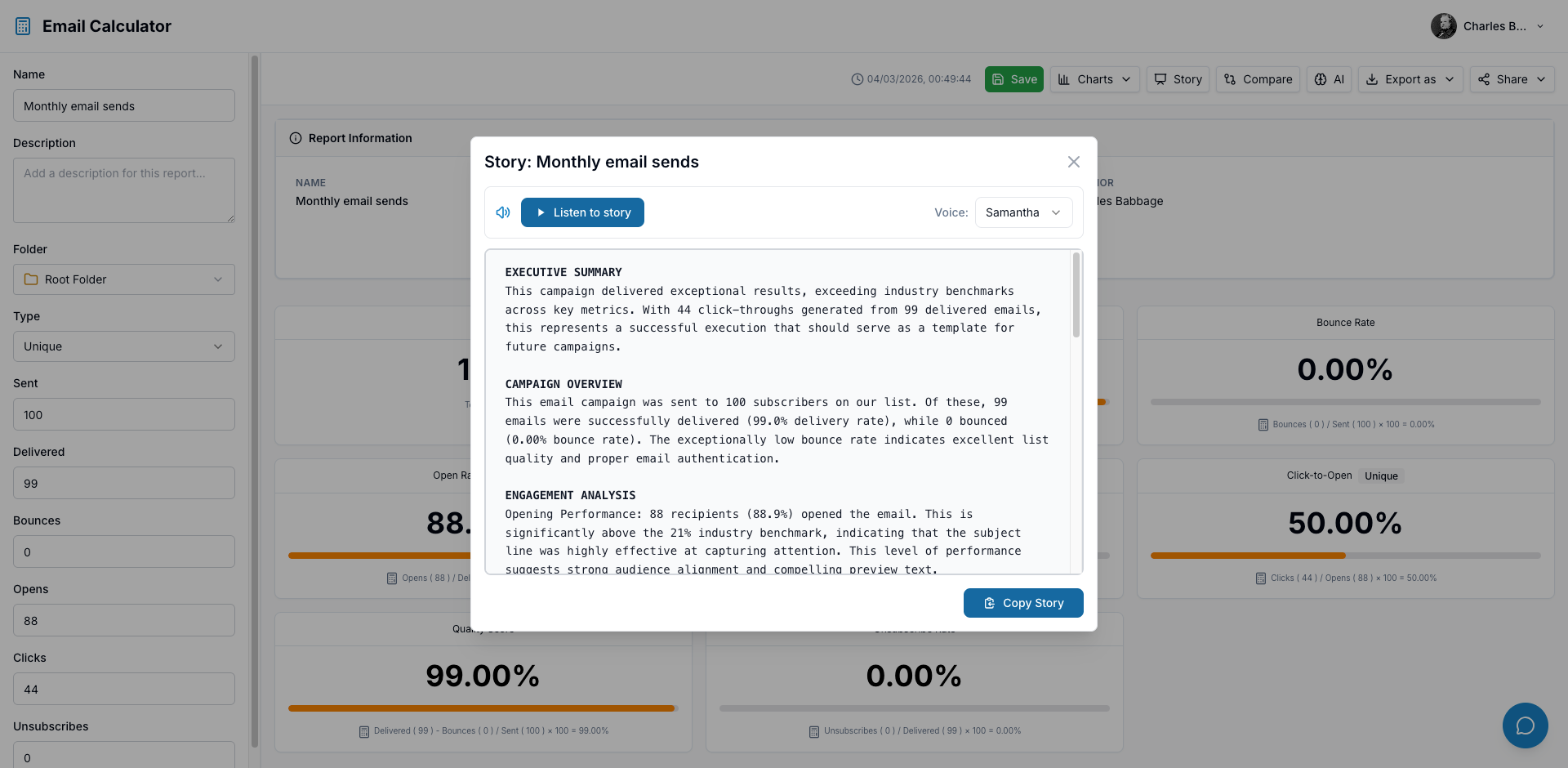 Campaign story feature preview