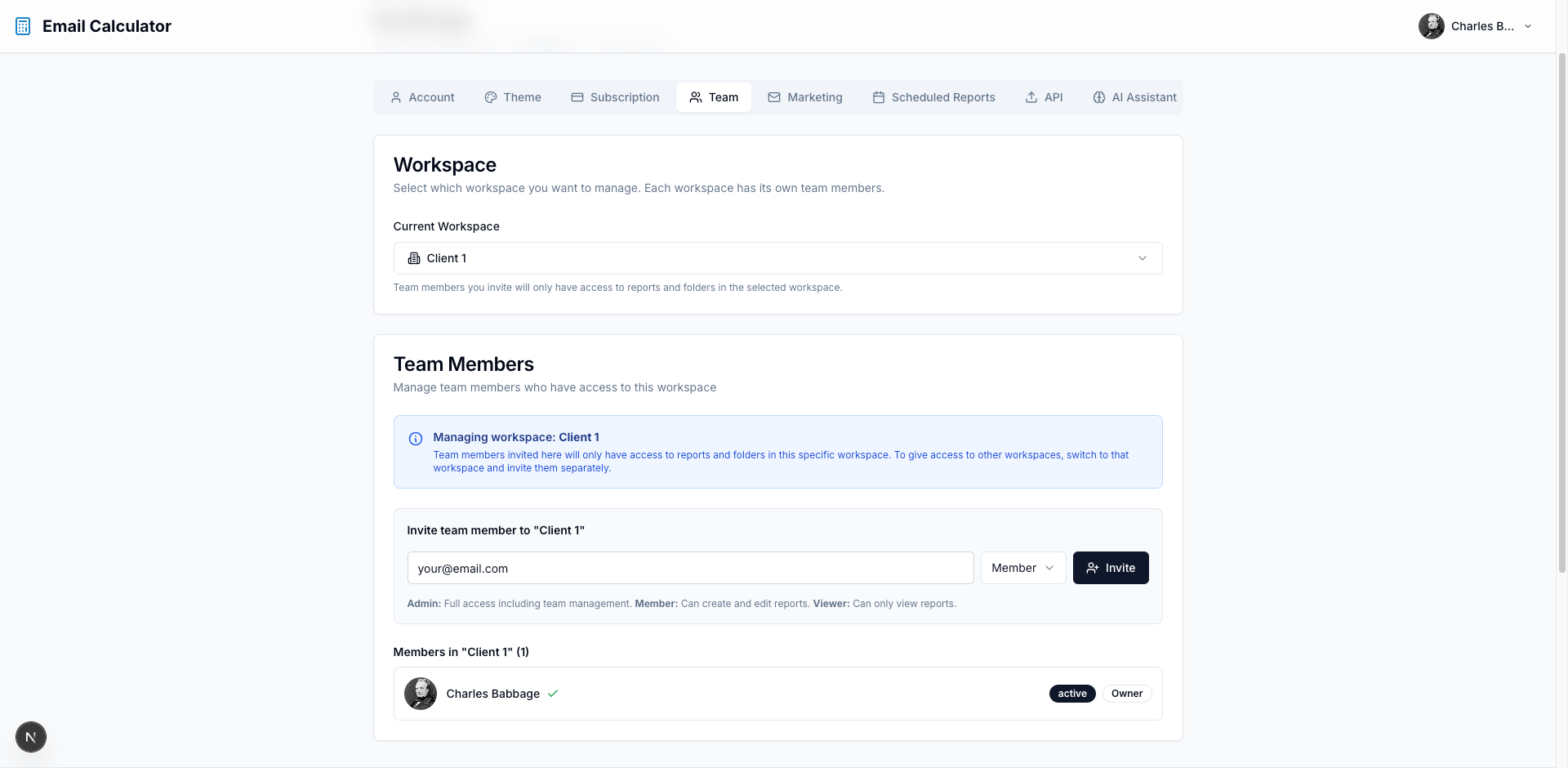Team members feature preview